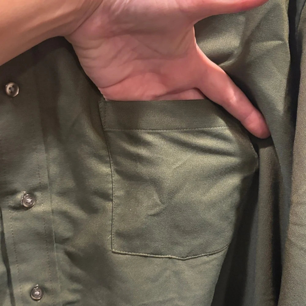 🔥2/$10 3/$12 Van Heusen Men's 4XL  Button Down Shirt - Olive Green - Picture 3 of 6
